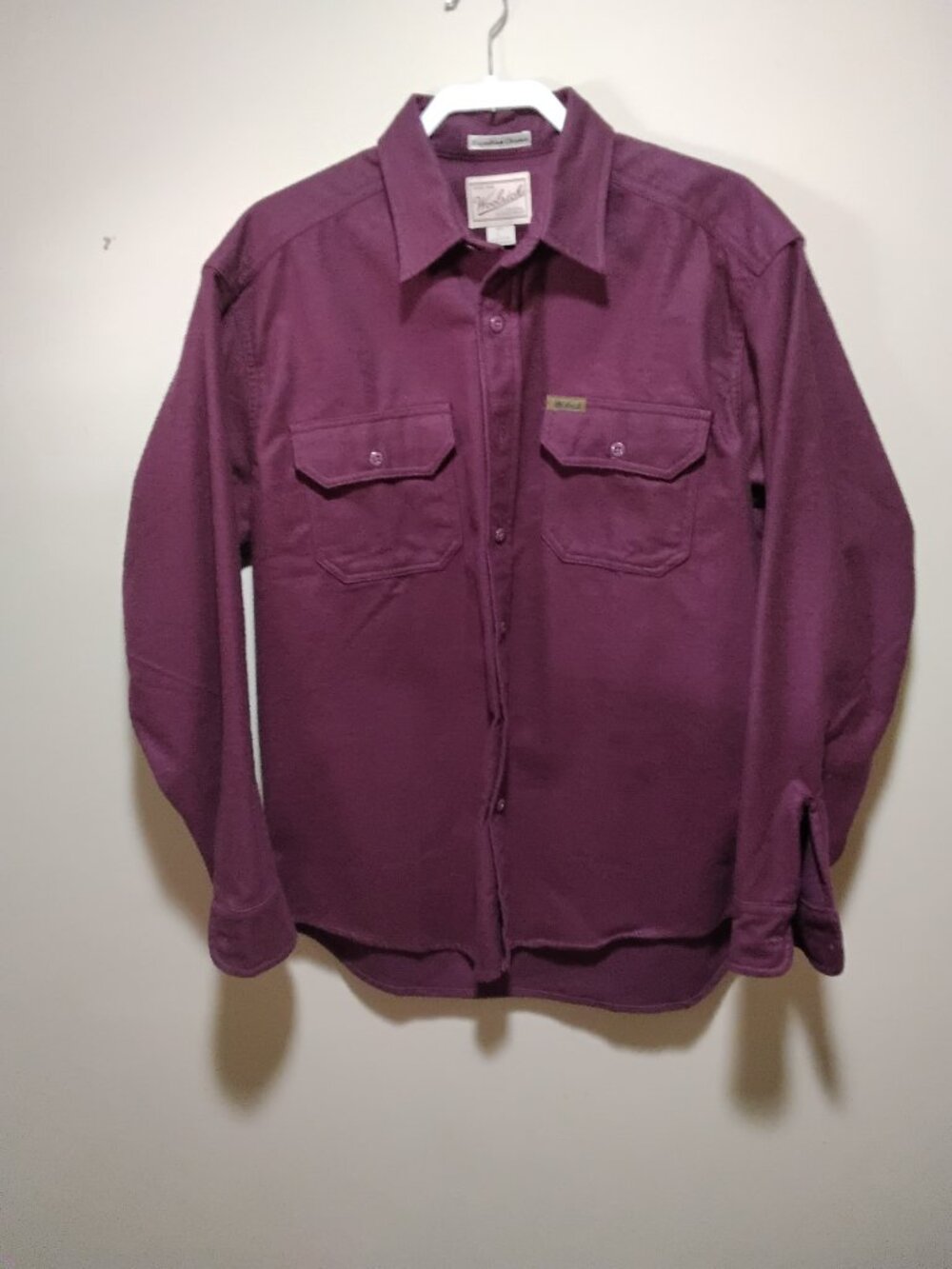 Vintage Woolrich Expedition Chamois Cloth Shirt Men's Large Purple Heavyweight